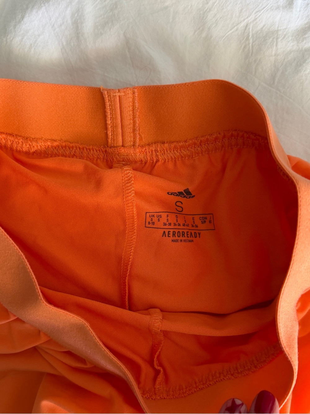 adidas Aeroready Women's Bright Orange Athletic Running Shorts - Picture 2 of 3